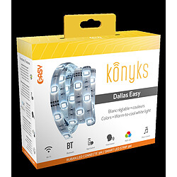 Konyks Dallas Easy - Ruband LED couleur connecté Ruban LED Couleurs + Blanc réglable, Wi-Fi+ Bluetooth 3M