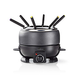 Appareil à fondue Nedis 6 personnes - 2,3L 800W Appareil à fondue - Capacité 2.3 litres - Contrôle de température réglable - Puissance 800 W - Poignet Soft touche