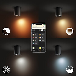 Philips Hue Spot d'intérieur connecté PILLAR extension - 5.5W - Noir - White Ambiance pas cher