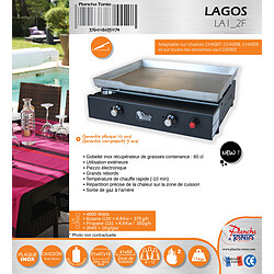 Plancha Tonio LAGOS Caisson époxy / plaque inox 2 feux