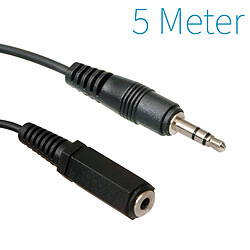 Ansell Câble audio stéréo Extension 3,5 mm mâle - 3,5 mm femelle 5.00 m Noir
