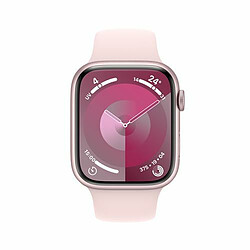 Apple Watch Series 9 GPS 45 mm Boîtier en aluminium Rose avec bracelet sport Rose clair M/L