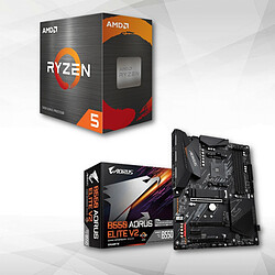 AMD Ryzen 5 5600X - 3,7/4,6 GHz + B550 AORUS Elite V2 Processeur 6 cœurs/12 threads - Socket AM4 - 65W + Carte mère ATX - Socket AM4 - AMD B550