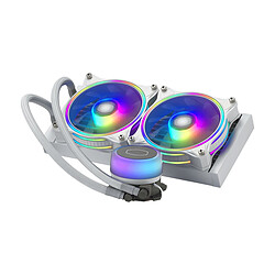 Cooler Master Ltd MasterLiquid Illusion 240 - 277x119x27mm Kit de watercooling pour processeur Intel et AMD - ARGB - 2 Ventilateurs - Version Blanche