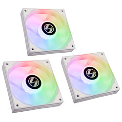 Lian Li ST120 RGB 120mm - Blanc Pack de 3 ventilateurs pour boitier - RGB