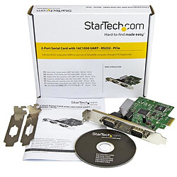 StarTech.com Carte PCI Express à 2 ports série DB9 RS232 - Adaptateur PCIe série avec UART 16C1050 pas cher