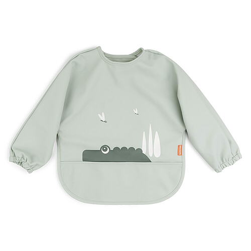 Done by Deer Bavoir à Manches avec Poche Croco Vert - 6/18 Mois