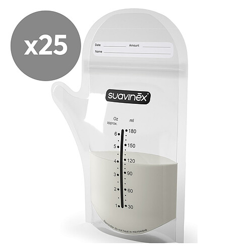 Suavinex Lot de 25 Sachets de Conservation - 180 ml