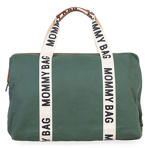 Childhome Mommy Bag Large Signature Canvas - Vert