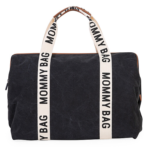 Childhome Mommy Bag Large Signature Canvas - Noir