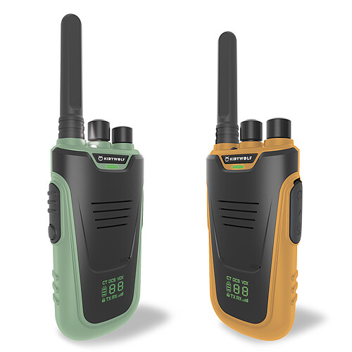 Kidywolf Lot de 2 Talkie-walkie KIDYTALK - Vert et Jaune