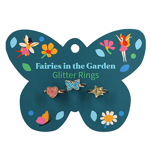 Rex London Lot de 3 Bagues Pailletées - Fairies In The Garden