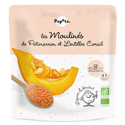 Popote Les Moulinés Potimarron et Lentilles - 180 g