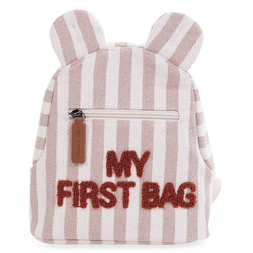 Childhome Sac à Dos My First Bag - Rayures Nude Terracotta