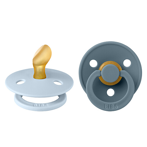 Bibs Lot de 2 Sucettes Anatomiques Colour Baby Blue & Petrol - 0/6 Mois