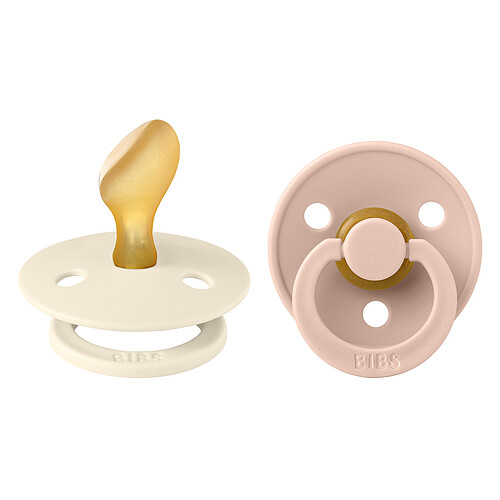 Bibs Lot de 2 Sucettes Anatomiques Colour Ivory & Blush - 6/18 Mois