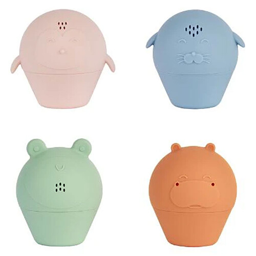 Badabulle Lot de 4 Aspergeurs de Bain en Silicone 