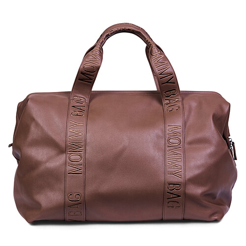Childhome Mommy Bag Large Signature Similicuir - Marron Foncé