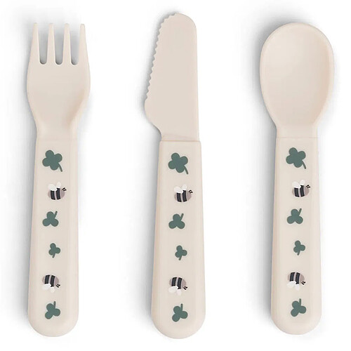 Done by Deer Lot de 3 Couverts Foodie - Tiny Farm Sable