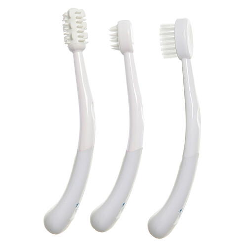 Dreambaby Lot de 3 Brosses à Dents en 3 Etapes - Blanc