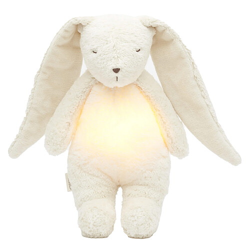 Peluche Veilleuse Musicale Lapin Moonie Blanc Polaire