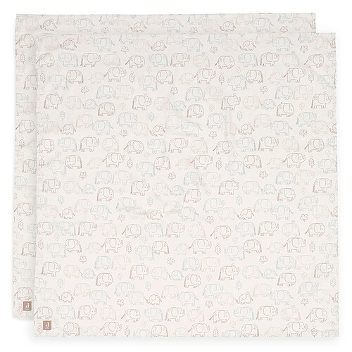 Jollein Lot de 2 Langes Gaze de Coton - Elephant Tales