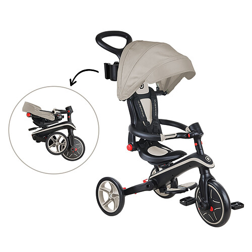 Globber Tricycle Evolutif Trike Explorer Foldable 4-en-1 - Taupe