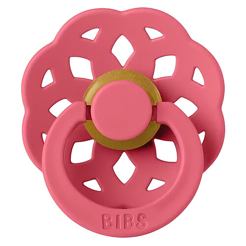 Bibs Sucette Ronde Boheme Coral - 0/6 Mois