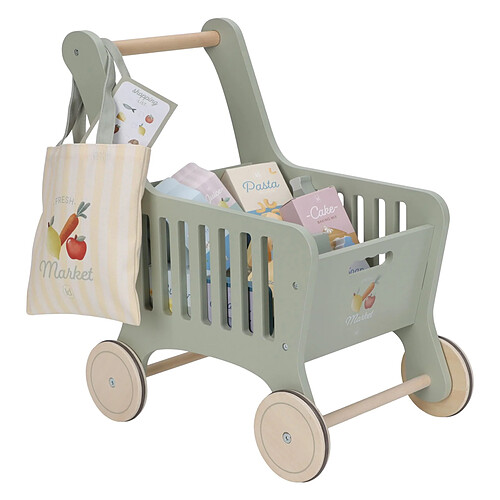 Little Dutch Chariot de Courses en Bois - Vert