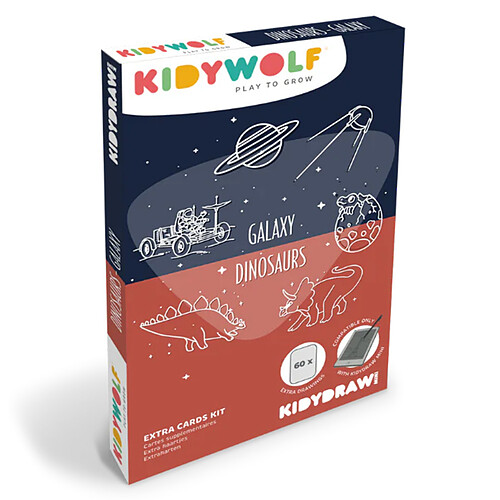 Kidywolf Recharges Kidydraw Mini - Galaxie et Dinosaures
