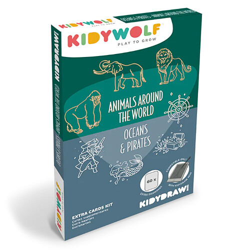 Kidywolf Recharges Kidydraw Mini - Animaux Autour du Monde et Océans & Pirates