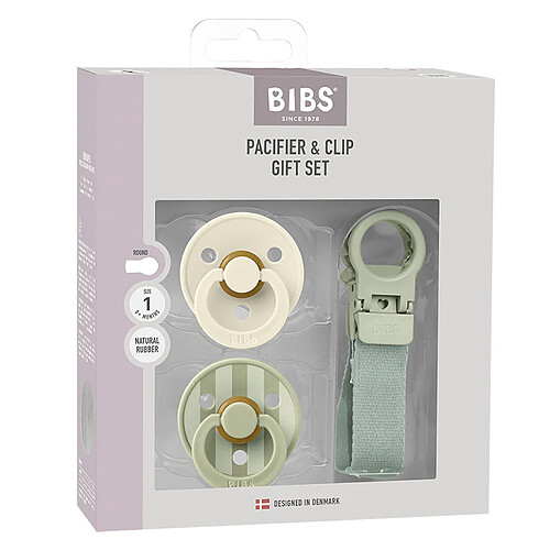 Bibs Coffret Cadeau Sage - 0/6 Mois