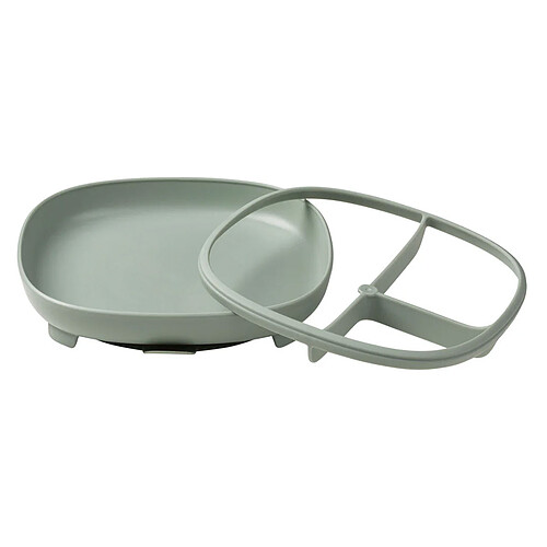 b.box for kids Assiette Compartimentée à Ventouse 2-en-1 - Sage