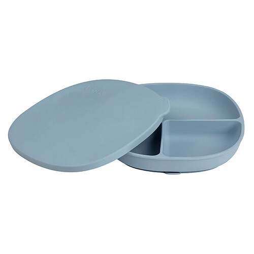 b.box for kids Assiette Compartimentée à Ventouse et Couvercle - Ocean