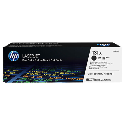 HP 131X Pack de 2 (CF210XD) - Noir