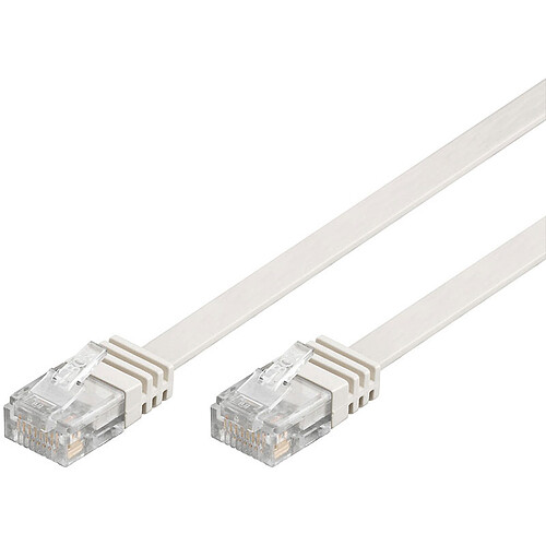 Câble RJ45 plat catégorie 6 U/UTP 2 m (Blanc)