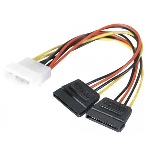 Adaptateur d'alimentation Molex vers 2 connecteurs d'alimentation SATA