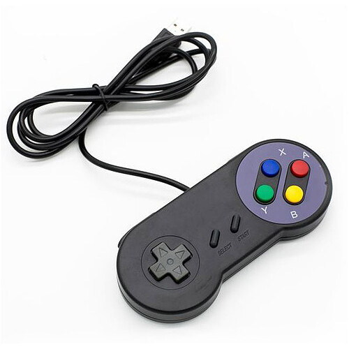 Manette USB pour rétrogaming Noire (Nintendo Super NES)