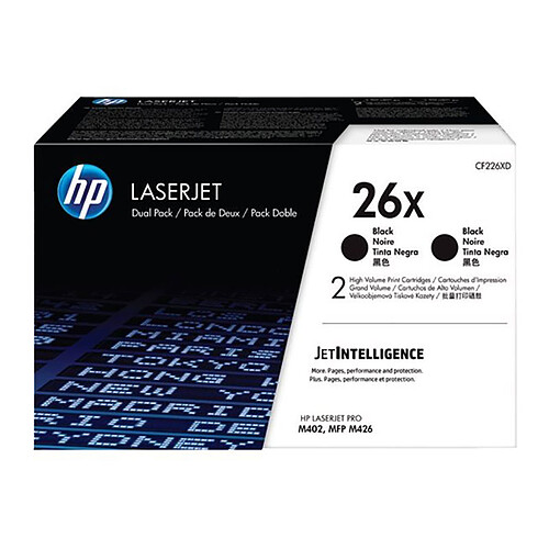 HP 26X Pack de 2 (CF226XD) - Noir