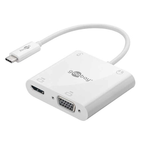 Goobay adaptateur USB 3.1 type C vers HDMI + VGA + PD100W