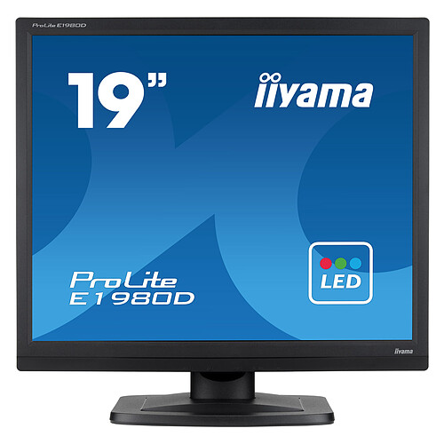 iiyama Ecran 19'' Noir LED 5:4 1280x1024 5ms 250 cd/m VGA DVI / E1980D-B1