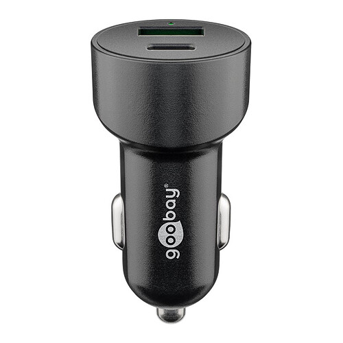 Goobay Chargeur de voiture USB-A/USB-C PD (48 W) sur prise allume-cigare (Noir)