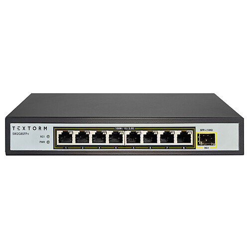 TEXTORM Switch 1G/2.5G 8 ports avec SFP+ 10G