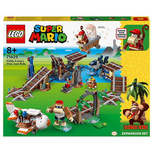 LEGO Super Mario 71425 Ensemble d'extension Course de chariot de mine de Diddy Kong