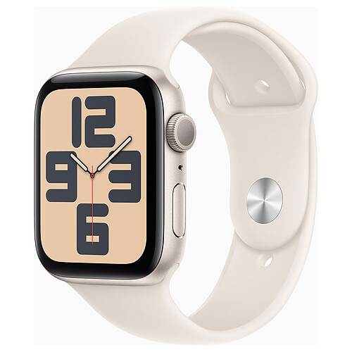 Apple Watch SE GPS (2024) 44 mm Aluminium Lumière Stellaire Bracelet Sport Lumière Stellaire S/M