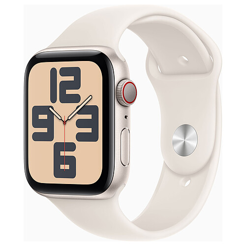 Apple Watch SE GPS + Cellular (2024) 44 mm Aluminium Lumière Stellaire Bracelet Sport Lumière Stellaire M/L