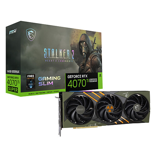 MSI GeForce RTX 4070 TI SUPER 16G GAMING SLIM Stalker 2 EDITION + Jeu S.T.A.L.K.E.R. 2 : Heart of Chornobyl DELUXE EDITION