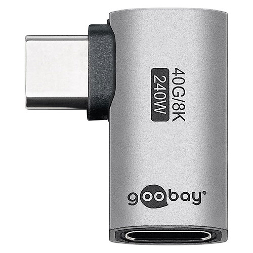 Goobay Adaptateur USB-C Mâle vers USB-C Femelle coudé à 90°