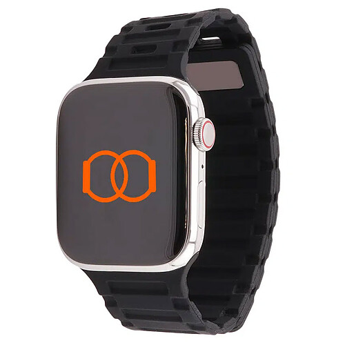 Band Band Bracelet Silicone Magnétique avec Fermoir Noir 46 / 49 mm