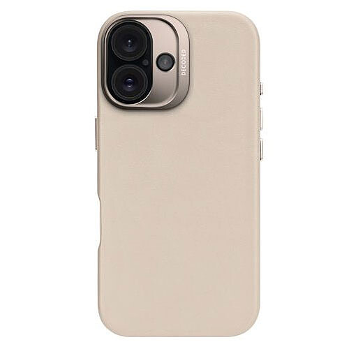 DECODED Coque en cuir pour iPhone 16 Beige